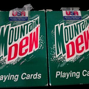 2 Vintage Mountain Dew Soda Promo Advertising Playing Cards